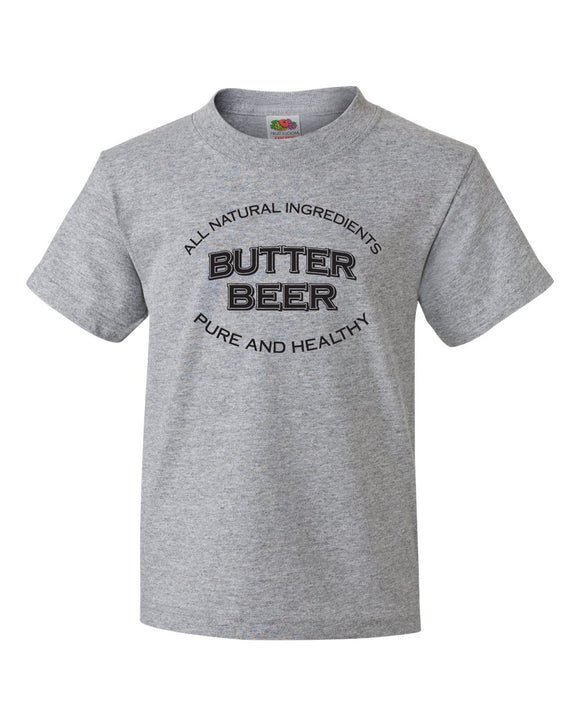Kids Unisex Harry Potter Butter Beer T Shirt Black/Grey