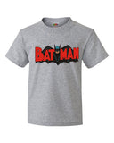 Kids Retro Batman 100% Cotton T Shirt Grey