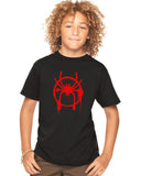 Kids Black Miles Morales Spiderman T-Shirt 100% Cotton