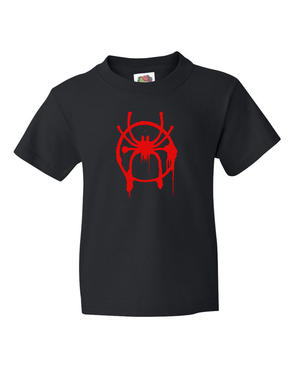 Kids Black Miles Morales Spiderman T-Shirt 100% Cotton