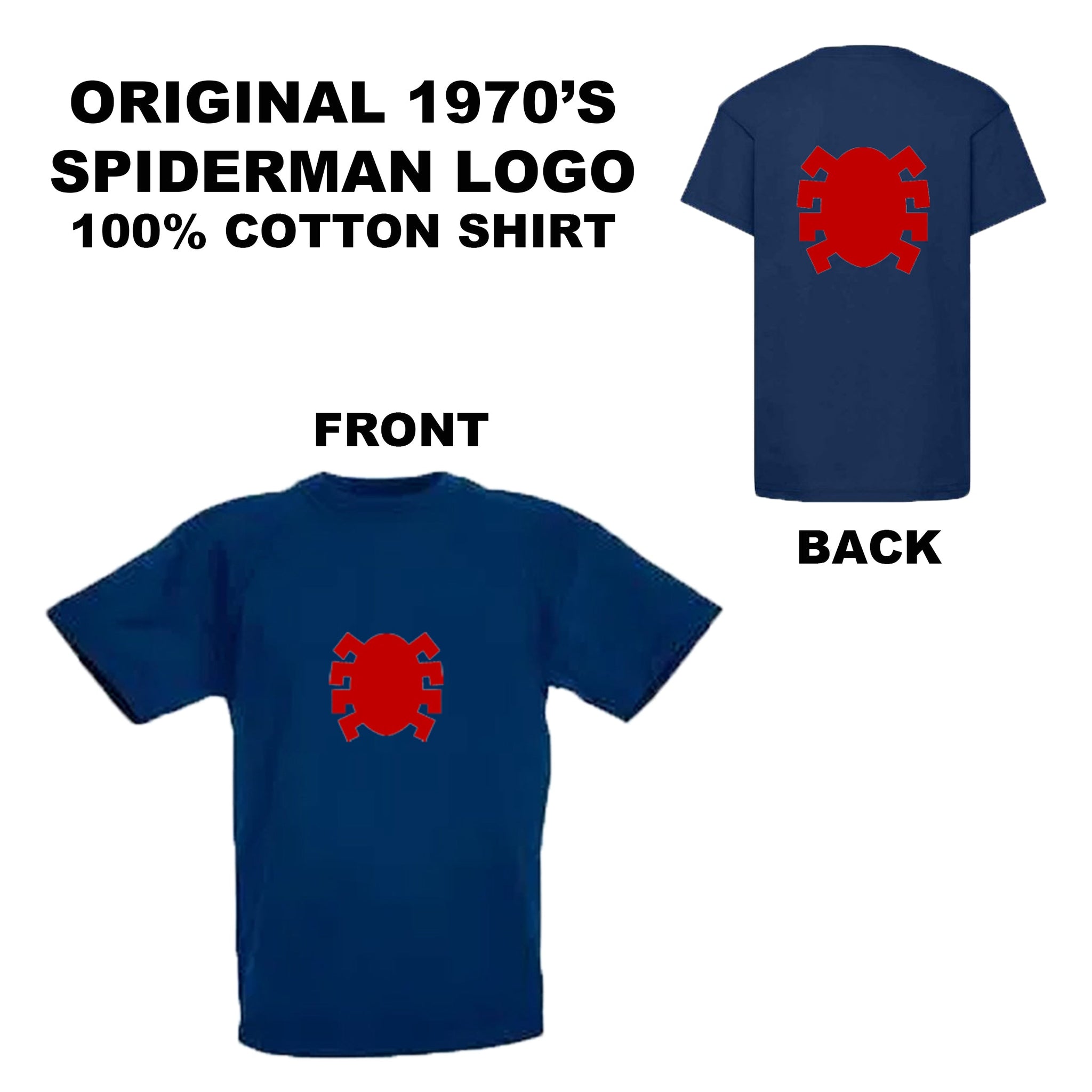 Adults Original Retro Spiderman Logo 1970's T-Shirt – Bear Printz