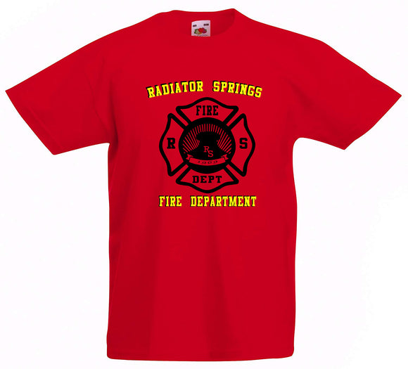 Adult Radiator Springs Fire Service T Shirt Unisex