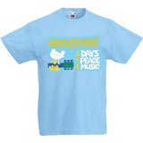 Adult Retro WOODSTOCK Festival T shirt Just Like You Were There  With The Days and Bands Listed On The Back