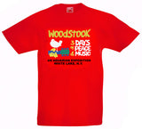 Adult Retro WOODSTOCK Festival T shirt Just Like You Were There  With The Days and Bands Listed On The Back