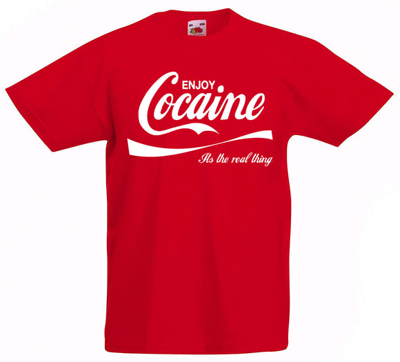 Adults Retro Cocaine T-Shirt Done In The Coke Writing Circa 70/80's