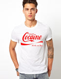 Adults Retro Cocaine T-Shirt Done In The Coke Writing Circa 70/80's