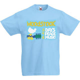 Adult Retro WOODSTOCK Festival T shirt Just Like You Were There  With The Days and Bands Listed On The Back