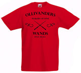 Kids Unisex "Ollivanders Wand Makers" T shirt Harry Potter Lots of Colours