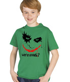 Kids Unisex "Joker" T Shirt Avalible In Green, Grey, White Cotton Shirts