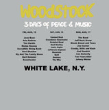 Adult Retro WOODSTOCK Festival T shirt Just Like You Were There  With The Days and Bands Listed On The Back