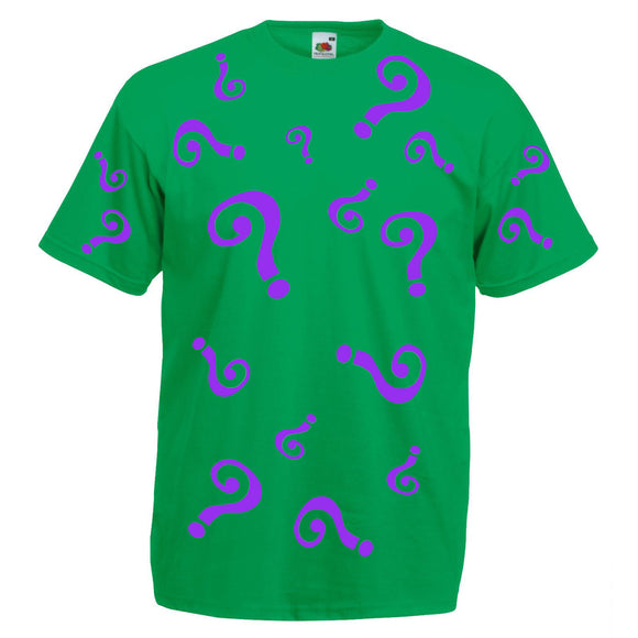 Adults Unisex Riddler T Shirt  From Batman forever 1995  Jim Careys version of the Riddler (Purple Version)