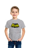 Kids Retro Batman 60's 100% Cotton T Shirt Grey