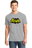 Adult Retro Batman 60's 100% Cotton T Shirt Grey