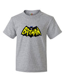 Adult Retro Batman 60's 100% Cotton T Shirt Grey