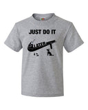 Adults Unisex Just Do It Later T shirt with Person Asleep and Dog Waiting For A Walk