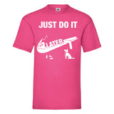 Adults Unisex Just Do It Later T shirt with Person Asleep and Dog Waiting For A Walk